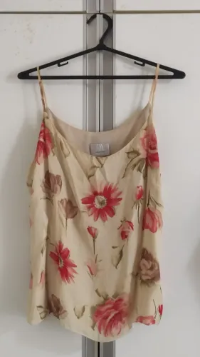 Blusa Feminina MD Too de Alça Motivos Florais Forrada Original