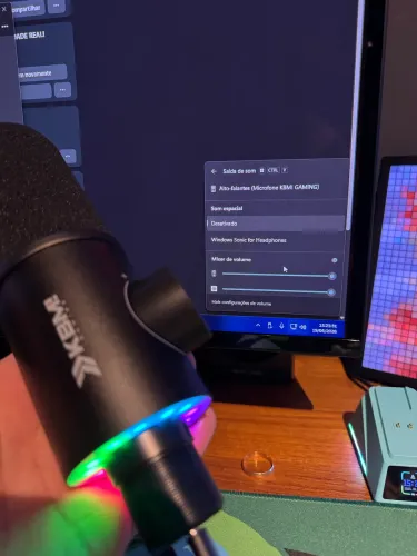 Microfone Gamer KBM! Gaming RGB KGMF300PT com Braço Articulado