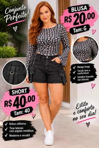 Short e blusa