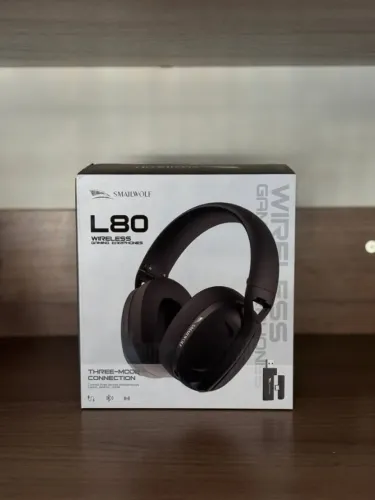 Smailwolf L80 - Preto - Headset Sem Fio TRIMODE com Microfone (Fazemos entregas em Fortale