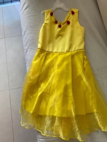 Vestido infantil tema Bela e a fera 