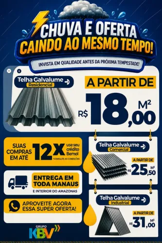 Promoção Telha Galvalume mais barato de Manaus