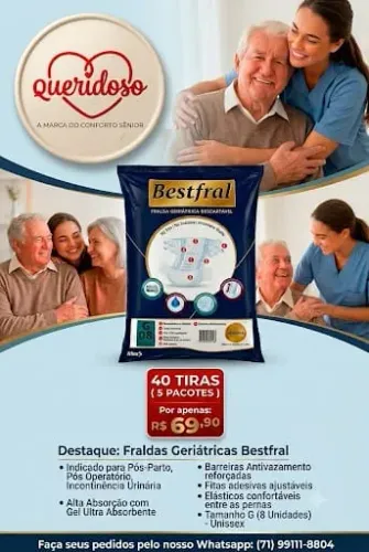 Kit fralda geriátrica Bestfral - Tamanhos: P, M,G e XG