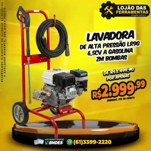 Lavadora de Alta Pressão LR9G 6,5Cv A Gasolina ZM Bombas