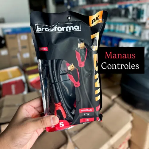 Cabo Hdmi 2.1 de 5 Metros Brasforma 8K 120Hz / 144Hz