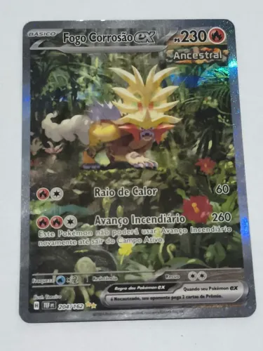 Carta Pokemon Fogo Corrosão EX - ULTRA RARA