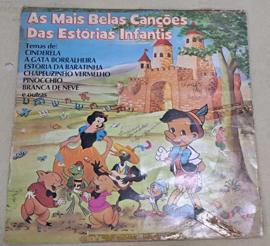 LP VINIL - CINDERELA, GATA BORRALHEIRA, CHAPÉUZINHO VERMELHO, PINOCCHIO, BRANCA NEVE