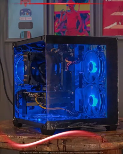 Desktop R5 3600, GTX 1660S, 16GB, NVMe 512GB, Cooler 120mm, Fonte 500W, Gabinete Custom