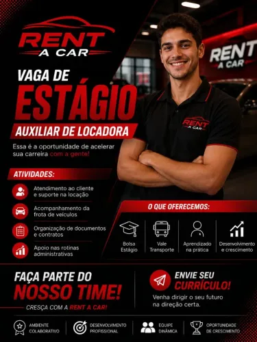 ? OPORTUNIDADE DE ESTÁGIO - LOCADORA DE VEÍCULOS ?<br>