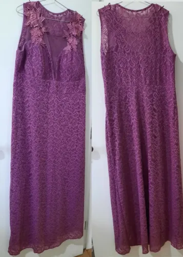 Vestido Longo Festa Renda Roxo Marsala - Madrinha/Formatura