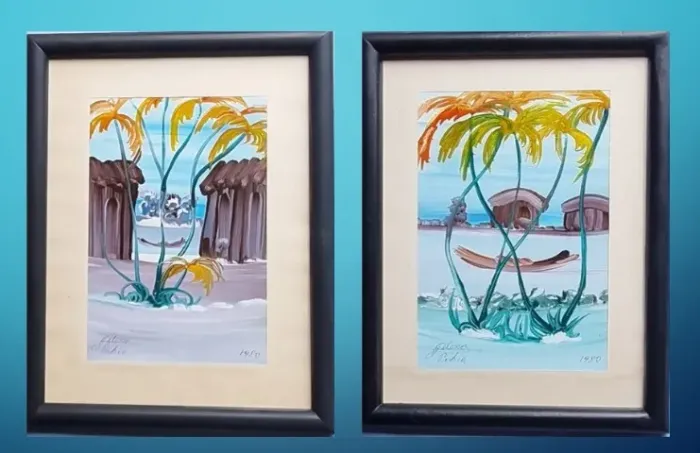 PAR DE GRAVURAS ASSINADAS - GILENO BAHIA -  Série Marina - 1980