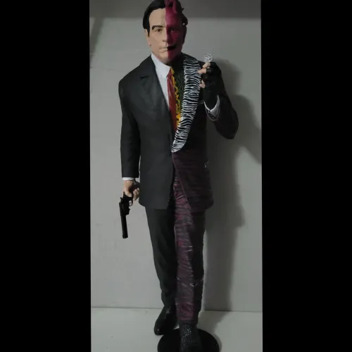 Boneco 1/4 Duas caras 45cm vilão batman filme action figure 