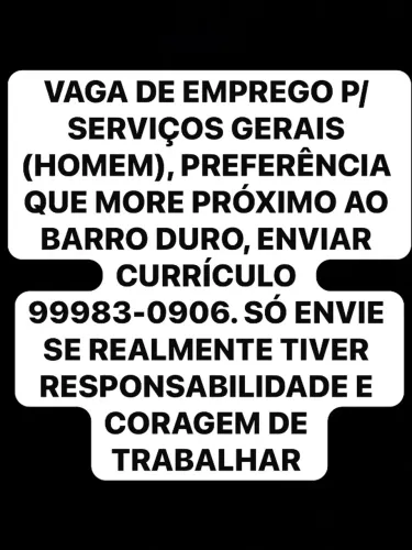 Serviços gerais para homem