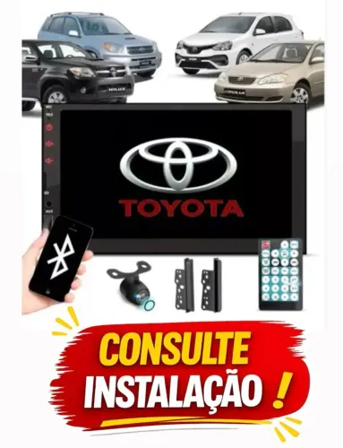 Central Multimídia Etios Corolla Hilux Espelhamento Android/Ios, Bluetooth, Usb + Moldura 