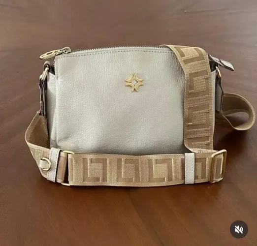 Bolsa transversal Off White em couro Luz da Lua
