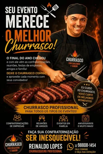 Churrasqueiro Profissional para festas e eventos