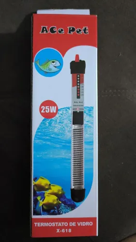 Termostato com Aquecedor acepet 75w para aquário até 75L