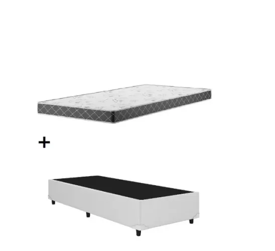 CAMA CORINO BRANCO ALTO NÍVEL + COLCHÃO D20 ORTHOSIDE