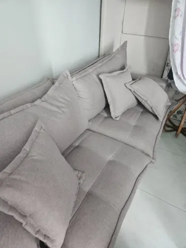 Sofá Cama Jupiter 3 Lugares Retrátil Reclinável 2,30m Linho com Molas Ensacadas Linho Marr