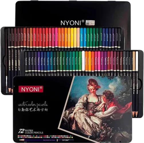 Lápis Aquarela Nyoni lata com 72 cores