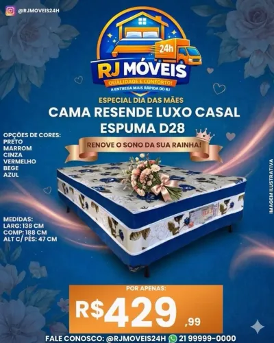 Cama casal D28 várias CORES (Pague na entrega)