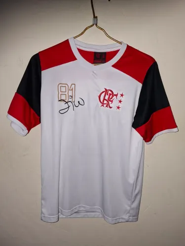 Camisa feminina retrô, licenciada "zico" Flamengo