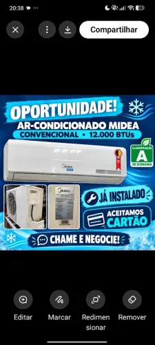 Ar condicionado convencional, já instalado 