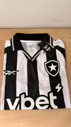 Camisa Botafogo Preta e Branca Modelo TORCEDOR Dry Fit Premium