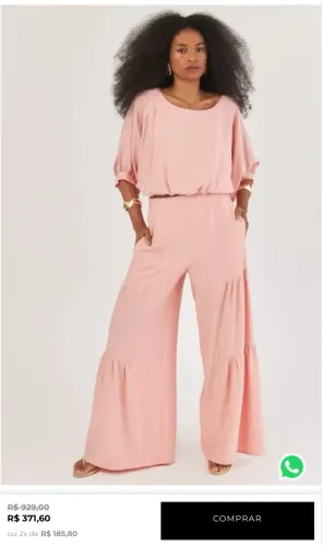 Calça alfaiataria pantalona com babados