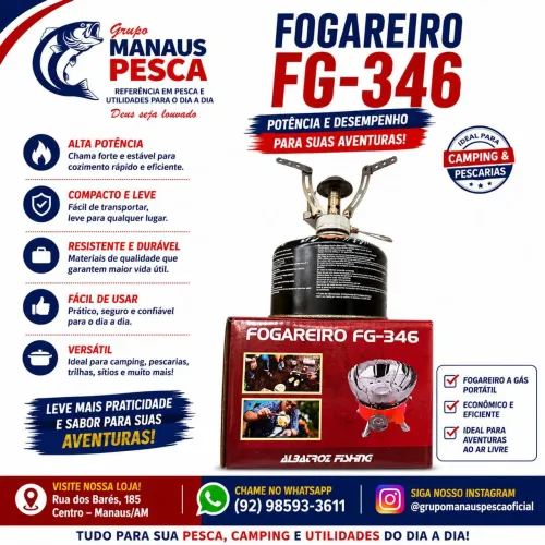 FOGAREIRO FG-346 - PRATICIDADE PARA SUAS AVENTURAS! ?