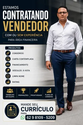 Vaga para vendedor interno