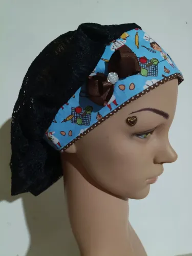 Touca de renda preta