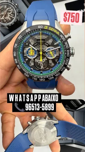 Relógio TAG HEUER CARRERA MODELO SENNA PULSEIRA AZUL