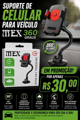 Suporte de celular para veículo Mex 360 graus