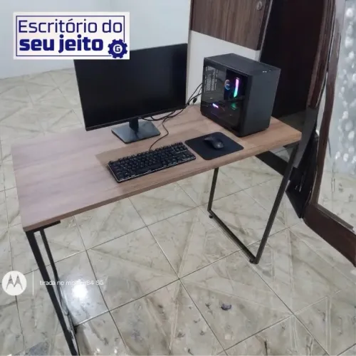 Mesa de Computador Industrial NOVA Escrivaninha Escritório Multiuso para Notebook Estudo