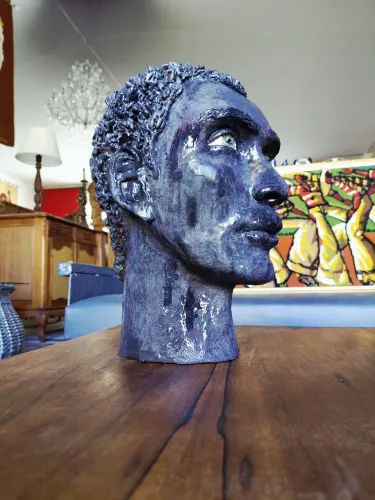 Obra de Arte - Cabeça - Modernista Design - antiga 