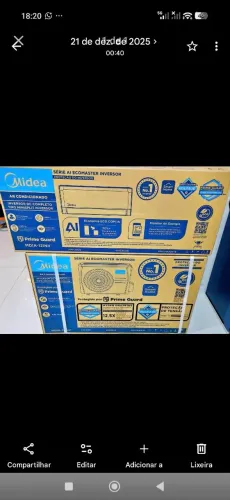 Ar condicionado 12000btus midea com inteligência artificial quente e frio 220v novo 
