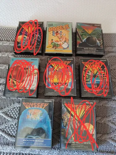 Lote 3 jogos odyssey - popeye, Barão Vermelho e macacos