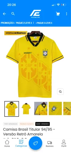 Camisa seleção brasileira 1994 masculina