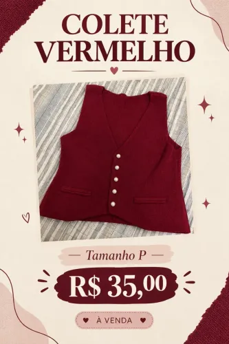Camisa de linho vermelha tam P