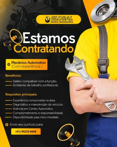 MECÂNICO AUTOMOTIVO COM EXPERIÊNCIA
