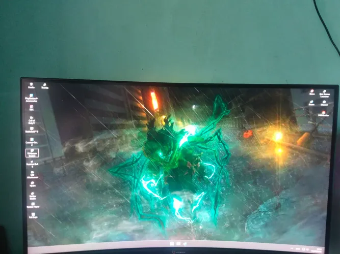 Monitor gamer curvo + suporte articulado