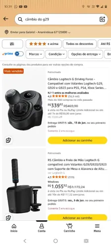 Volante G920 + suporte Xtreme + câmbio Logitech 