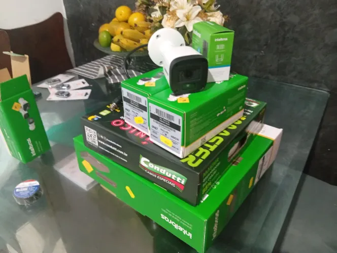 Promoção especial kit 4 câmeras intelbras completo instalado 