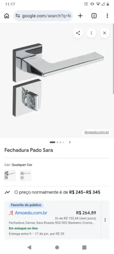 Fechadura de porta banheiro