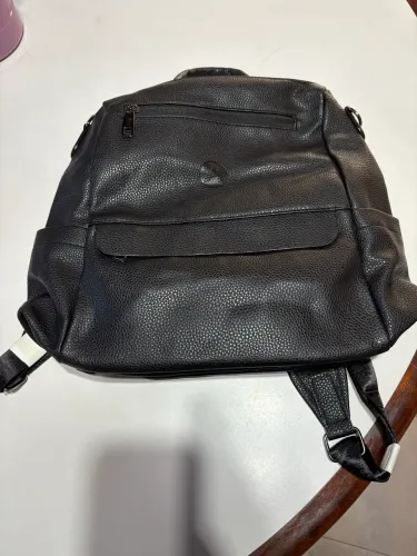 Mochila / bolsa de couro preto