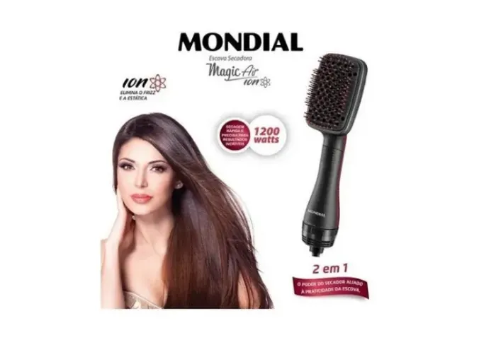 Escova Secadora Mondial 220v Magic Air Ion Es-01 1000w. Estado de zero. *Ler Anúncio*