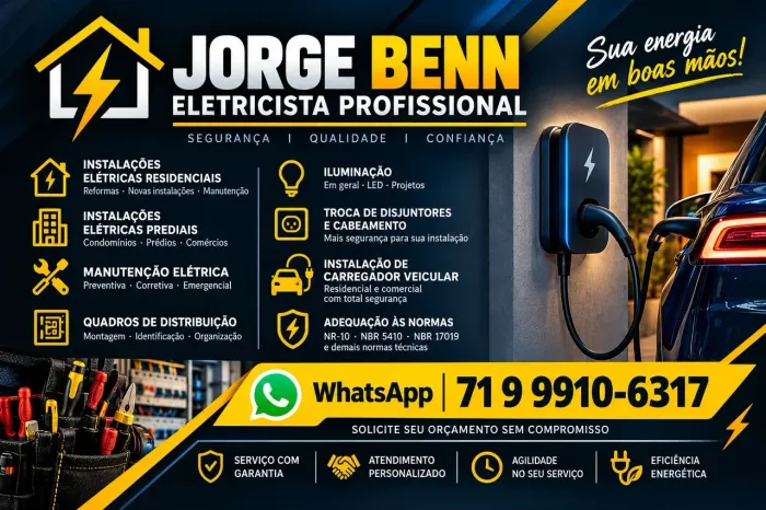 Eletricista profissional - carregador veicular
