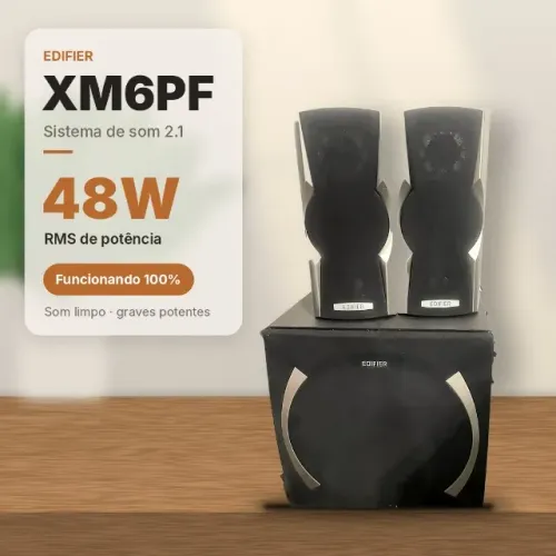 Som Premium: Edifier XM6PF 2.1 (48W RMS) - Super Potente e Som Limpo