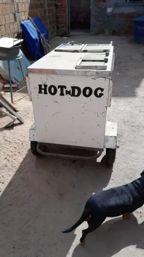 Carrinho de cachorro quente todo em inox